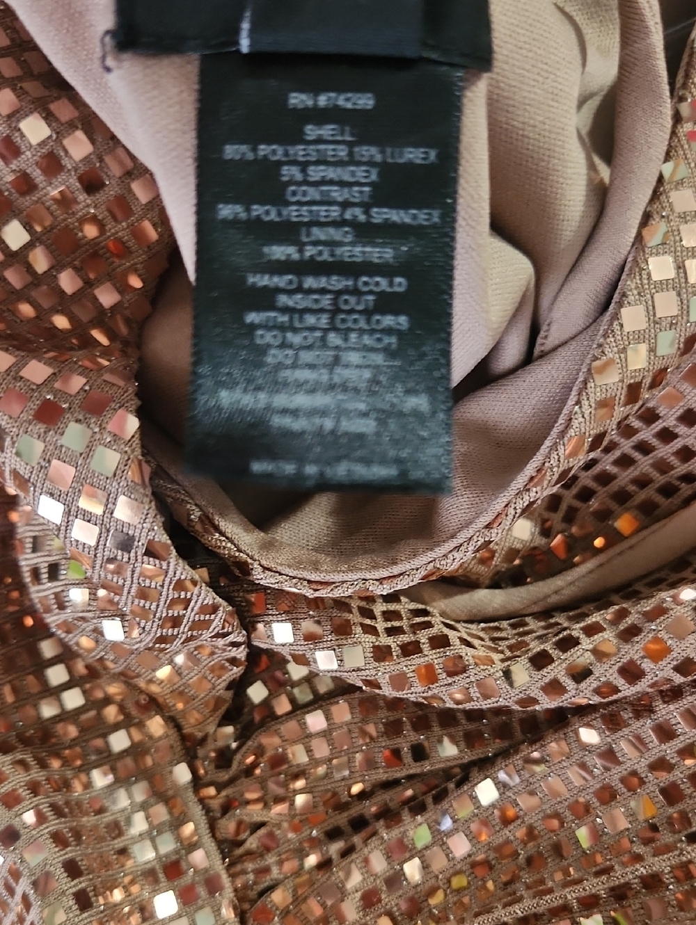 Alexa B Nites Sequin Wrap-Front Maxi Dress in Rose Gold Size 6 - Picture 5 of 6